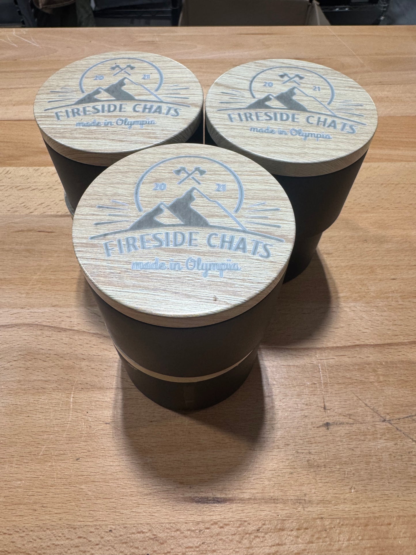 Fireside chats engraved top