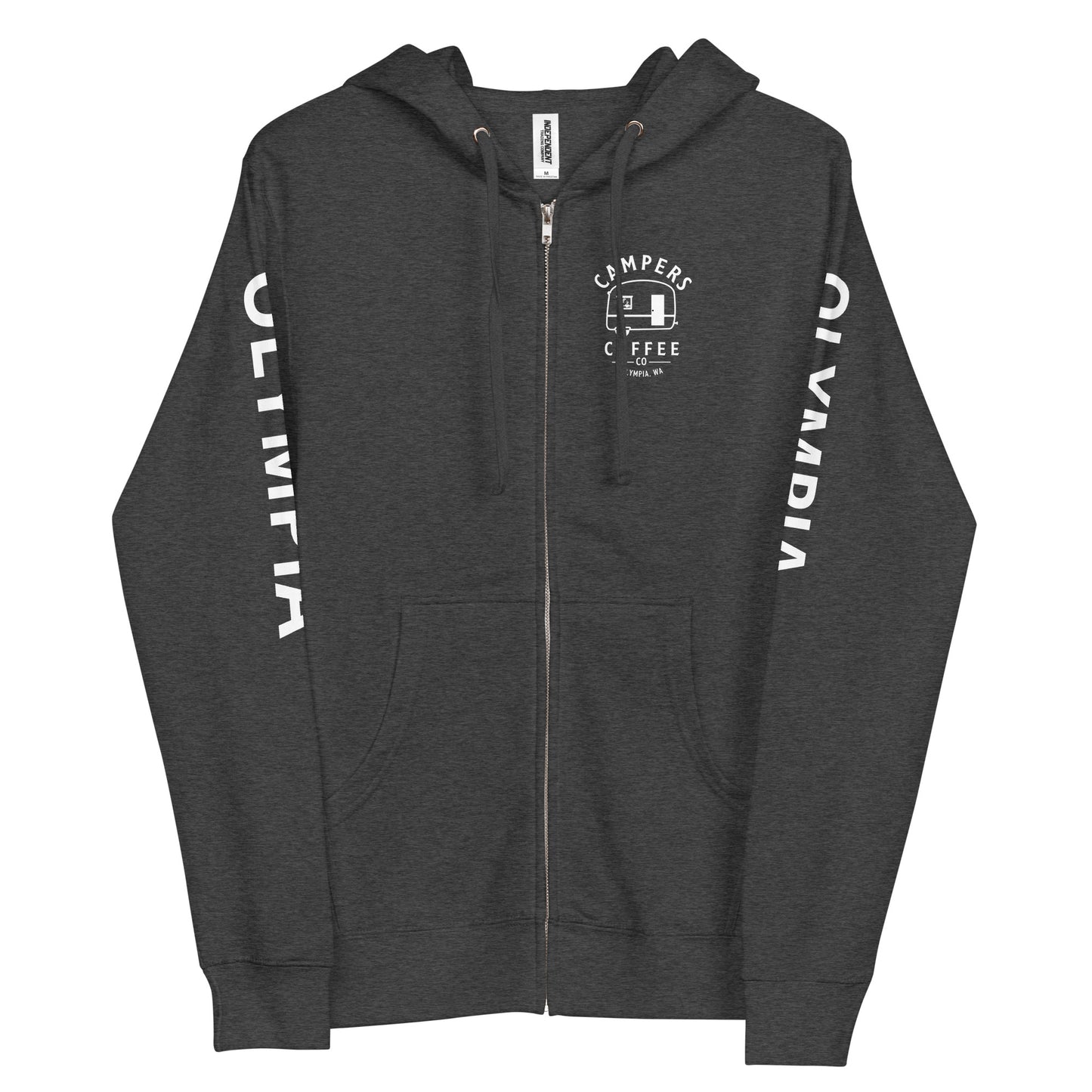Unisex fleece zip up hoodie