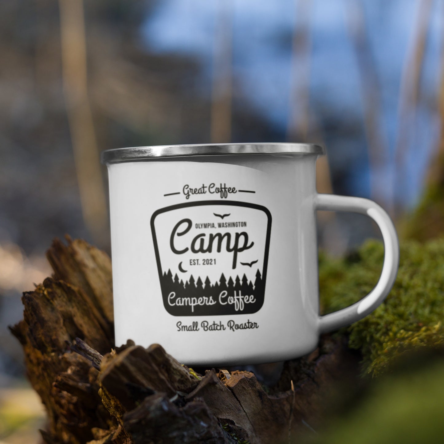 Campers Coffee Enamel Mug